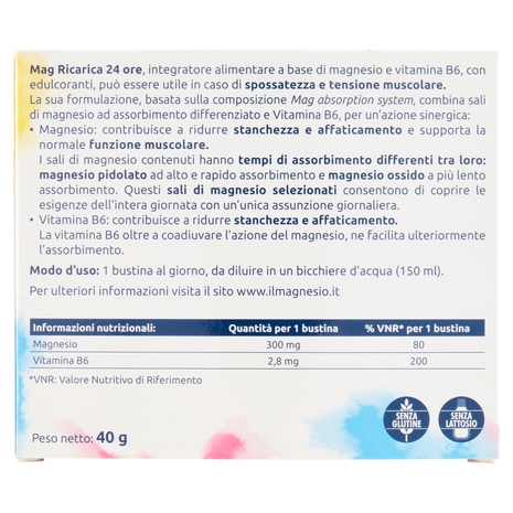 Mag Ricarica 24H Bustine, 40 g, 10 Pezzi